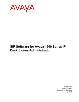 SIP Software for Avaya 1200 Series IP Deskphones-Administration