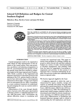 F!13Il-.-.; A:: It: Identification of Littoral Cells