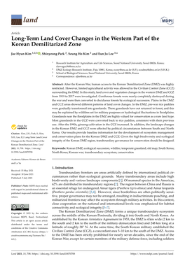 Long-Term Land Cover Changes in the Western Part of the Korean Demilitarized Zone