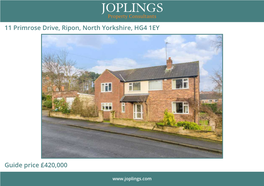 11 Primrose Drive, Ripon, North Yorkshire, HG4 1EY Guide Price £420,000