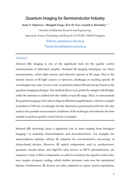 Quantum Imaging for Semiconductor Industry