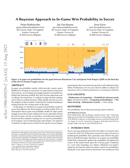 A Bayesian Approach to In-Game Win Probability in Soccer