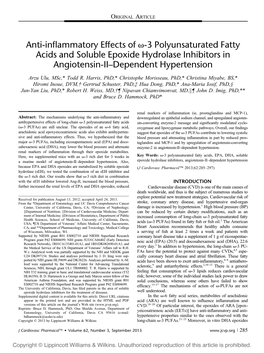 Anti-Inflammatory Effects of V-3 Polyunsaturated Fatty Acids And