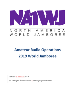 Amateur Radio Operations 2019 World Jamboree