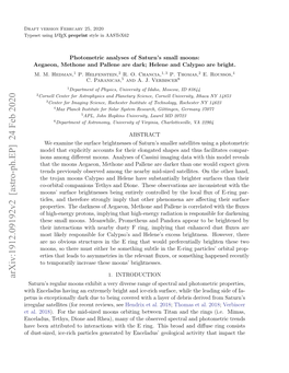 Arxiv:1912.09192V2 [Astro-Ph.EP] 24 Feb 2020