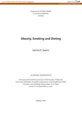 Obesity, Smoking and Dieting