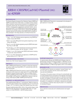 KRBA1 CRISPR/Cas9 KO Plasmid (M): Sc-429589