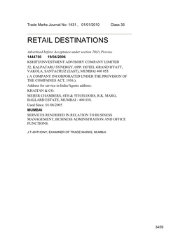 Retail Destinations