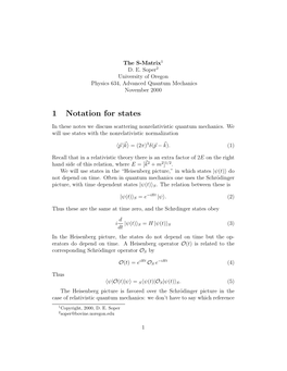 1 Notation for States