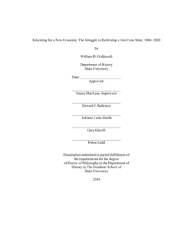 The Struggle to Redevelop a Jim Crow State, 1960–2000