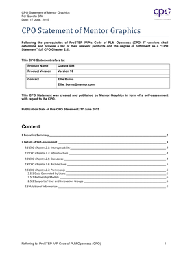 Prostep Ivip CPO Statement Template