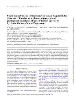 Novel Contributions to the Peritrich Family Vaginicolidae