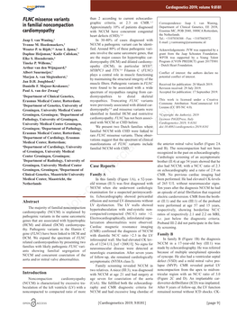 FLNC Missense Variants in Familial Noncompaction Cardiomyopathy