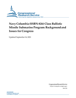 Navy Columbia-Class Ballistic Missile Submarine Program