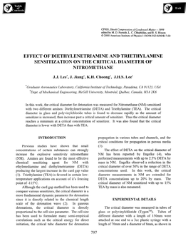 Effect of Diethylenetriamine and Triethylamine Sensitization on the Critical Diameter of Nitromethane’