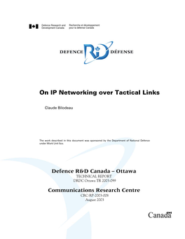 On IP Networking Over Tactical Links