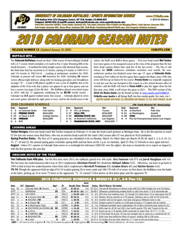 University of Colorado Buffaloes / Sports