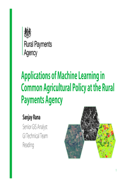 Applications of Machine Learning in Common Agricultural Policy at the Rural Payments Agency