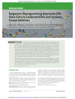 Epigenetic Reprogramming Sensitizes CML Stem Cells to Combined EZH2 and Tyrosine