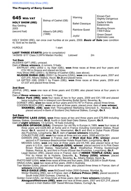 0656U59.DOO Holy Show (IRE) the Property of Barry Connell