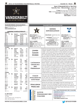 Yale at Vanderbilt