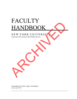 Faculty Handbook