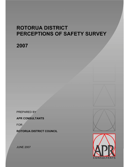 Rotorua District Perceptions of Safety Survey 2007