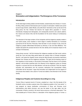 Chapter 5 Sinicization and Indigenization: the Emergence of the Yunnanese