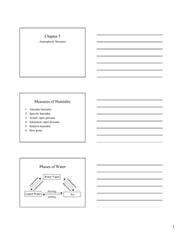 Chapter 5 Measures of Humidity Phases of Water