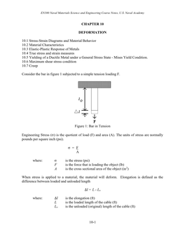 10-1 CHAPTER 10 DEFORMATION 10.1 Stress-Strain Diagrams And
