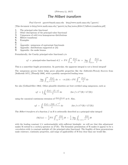 The Hilbert Transform