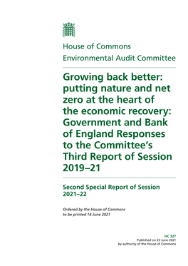 Government Response to the Committee's