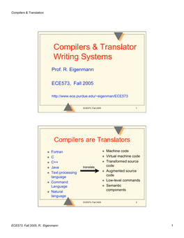 Compilers & Translator Writing Systems