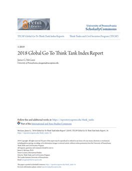 2018 Global Go to Think Tank Index Report1
