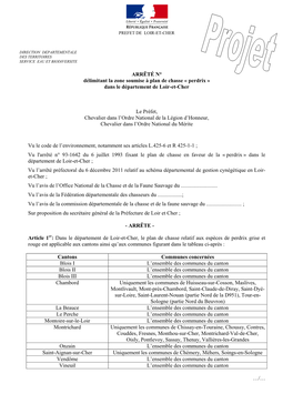 ART PCD PERDRIX 2018 Abrogeant L'arrêté De 1993