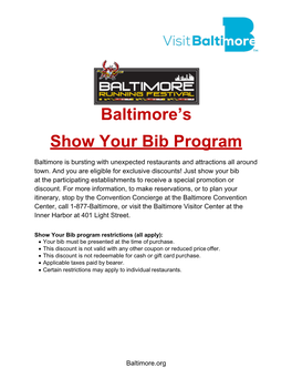 Baltimore's Show Your Bib Program