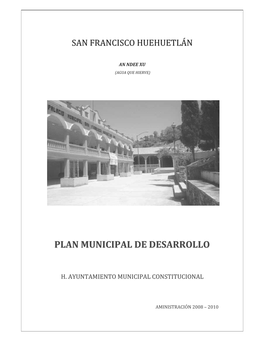 Plan Municipal De Desarrollo Primera Edición