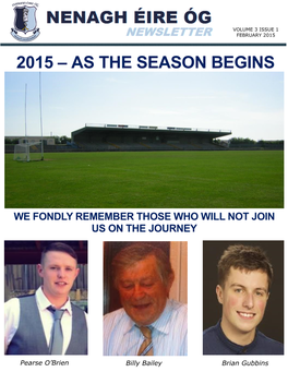 2015 – As the Season Begins