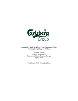 Competitive Analysis & Two-Firm Comparison Paper Carlsberg Group