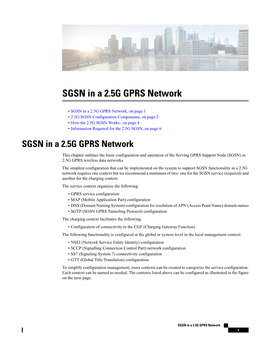 SGSN in a 2.5G GPRS Network