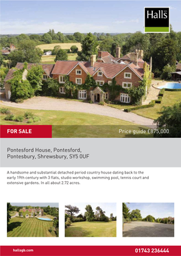 Pontesford House, Pontesford, Pontesbury, Shrewsbury, SY5 0UF
