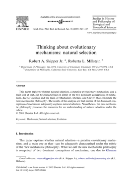 Thinking About Evolutionary Mechanisms: Natural Selection
