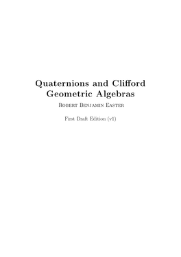 Quaternions and Cli Ord Geometric Algebras