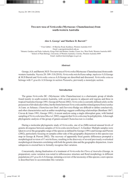 Two New Taxa of Verticordia (Myrtaceae: Chamelaucieae) from South-Western Australia