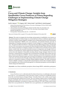 Cocoa and Climate Change: Insights from Smallholder Cocoa Producers in Ghana Regarding Challenges in Implementing Climate Change Mitigation Strategies