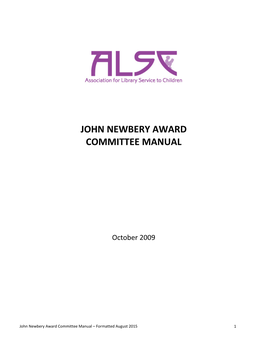 John Newbery Award Committee Manual