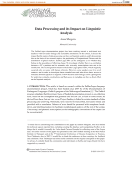 Data Processing and Its Impact on Linguistic Analysis