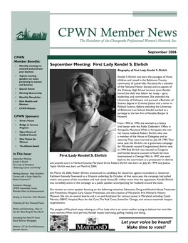 September 2006 CPWN Newsletter 11X17.Indd
