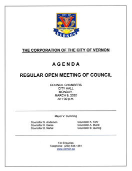 Regular Open Meeting of Council