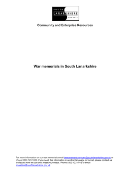 South Lanarkshire War Memorials